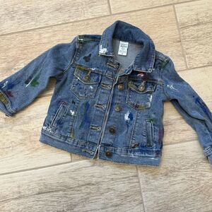 Toddler Denim Paint Splatter Jacket 2T